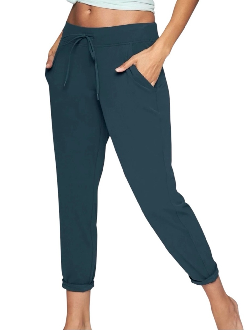 NWT Athleta Powervita Pant Women’s Black Athleisure Joggers Ankle 122593 Sz M - Picture 3 of 12
